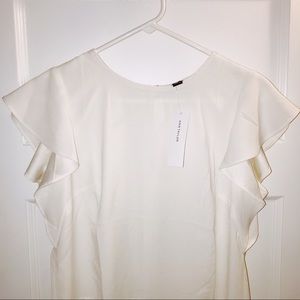 NWT Ann Taylor flutter-sleeve peplum blouse